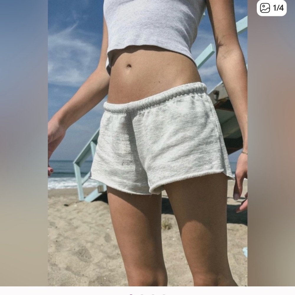 brandy melville grey raw hem sweat shorts